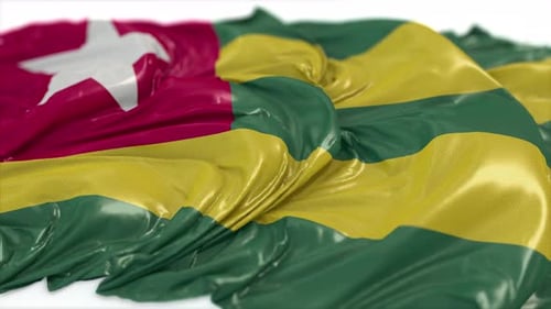 Togo Flag On A White Floor