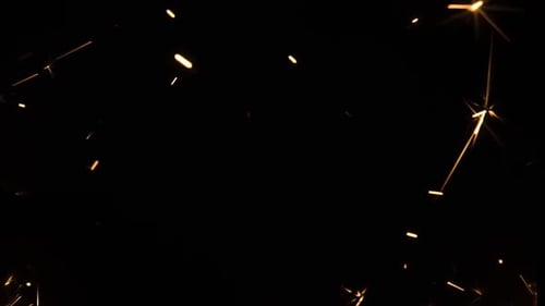 Sparkling Splashes of Bengal Fires on Black Background