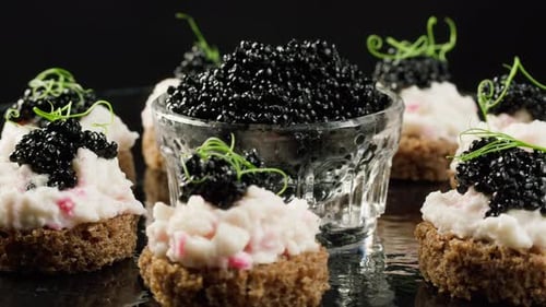 Black Caviar and Cream Cheese Hors d'oeuvres
