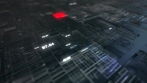 Futuristic Technology Grid Background with Digital Data Flow