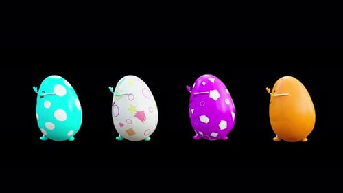 09 Easter Day Eggs Dancing 4K