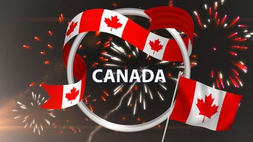 Animated Canadian Flag Elements and Event Graphics