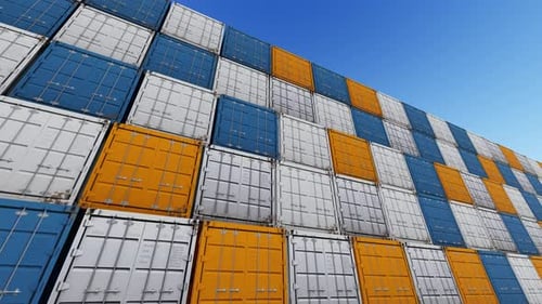 Stacked Shipping Containers Wall for Logistics and Global Trade