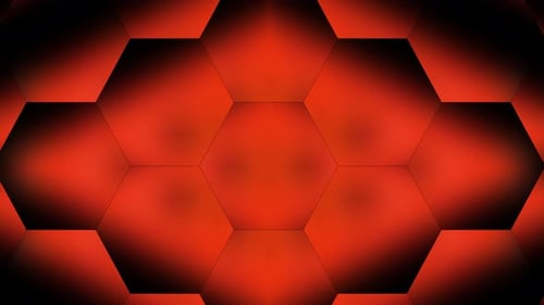 Abstract Red Hexagon Grid Pulsating Loop Background
