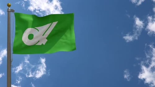 Realistic 3D Flag Waving with Custom Logo Placeholder