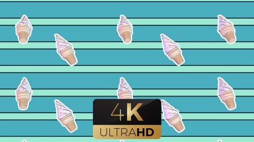 Animated Ice Cream Cones Seamless Repeating Pattern Background