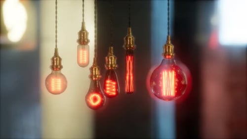 Glowing Retro Edison Light Bulbs Ambient Animation