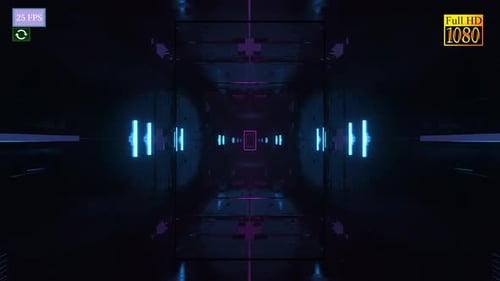 Seamless Futuristic Neon Tunnel Loop Background