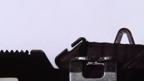 True Story on a Sheet of Paper Typewriter. Close Up