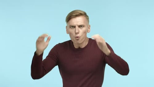 Man Reacts with Shock and Worry