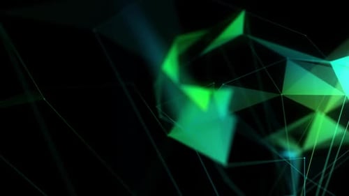 Multicolored geometrical shapes against black background