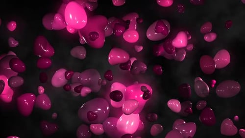 Fluid Pink and Magenta Hearts Animated Background Loop