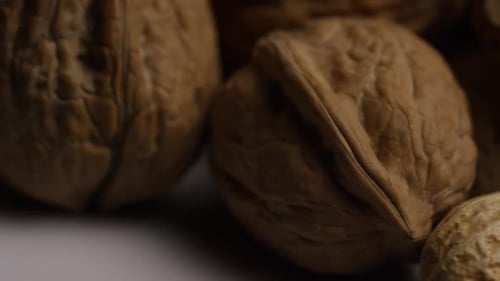 Close-Up of Shelled Nuts: Peanuts, Almonds, Walnuts