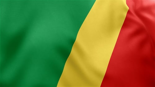 Republic of Congo Flag Waving Seamlessly in the Wind