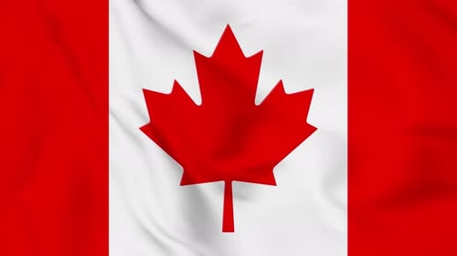 Waving Canadian Flag National Symbol Animation