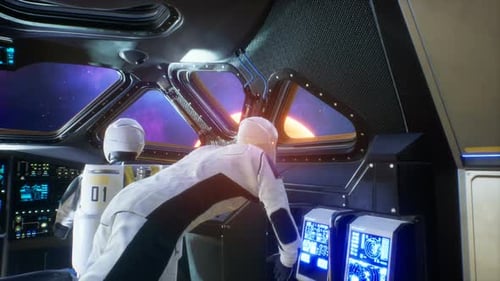 Astronaut Admiring New Exotic Planets