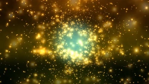 Golden Shining Halo In Space Motion Loop Background