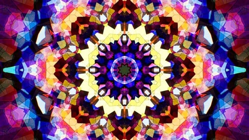 Colorful Stained Glass Kaleidoscope Loop 4K 04