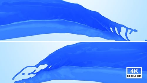 Pouring Blue Paint 4K