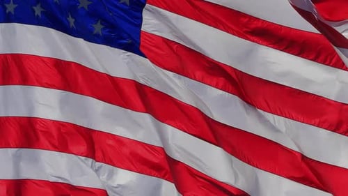 United States Flag Waves Proudly in the Wind