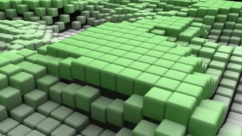 Dynamic Waving Cube Grid Abstract Background Animation