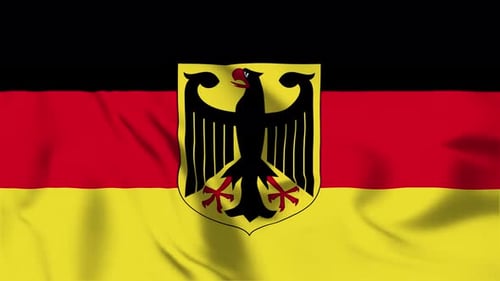 Seamless Loop of German Flag Waving with Eagle Emblem