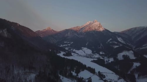 Aerial Sunset Mountains