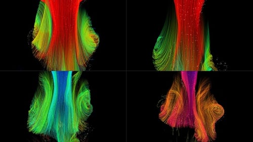 Colorful Glittering Strings - 4 Clips