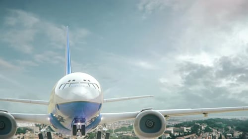 Airplane Take Off Rome Italy Second Version