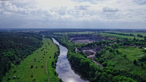Aerial View of an Open Mine Pit