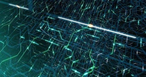 4K seamless loop of printed circuit board (PCB) in motion.