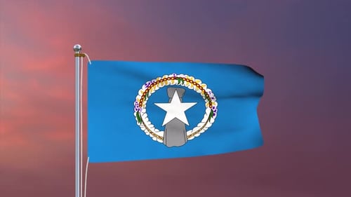 Northern Mariana Islands National Flag Waving Loop