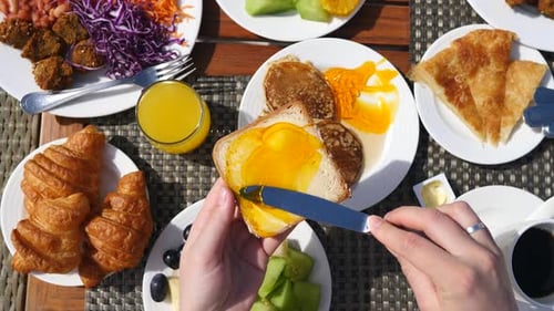 Delicious Breakfast Spread, Overhead Shot