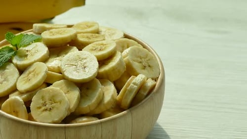 Bowl of Freshly Sliced Bananas for a Healthy Start