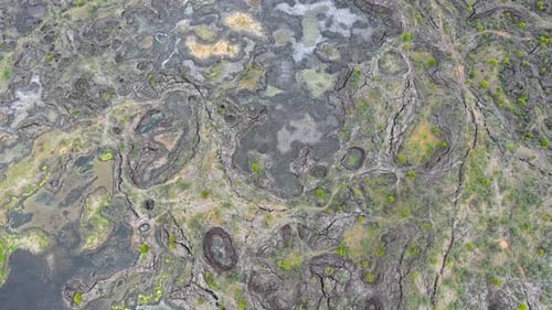 Gefrorene Lavas und Basalt-Terrain