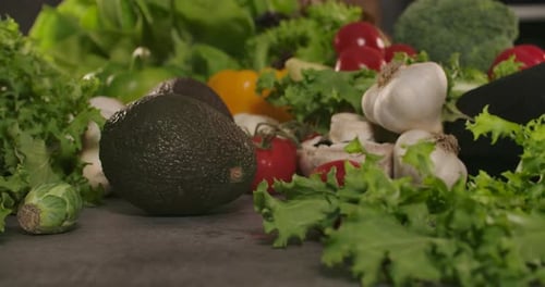 Fresh Colorful Vegetables Displayed on Table