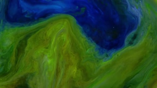 Abstract Swirling Green and Blue Background