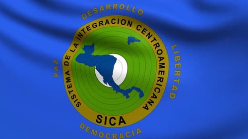Central American Integration System SICA Flag Waving Animation