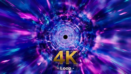 Funkelnder Neon Dimension Tunnel 4K Loop