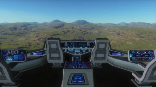 Space Background - Spacecraft Travels Rocky Exoplanet