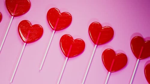 Animated Heart Lollipops Background for Love and Celebrations