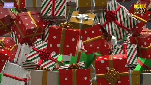 Falling Christmas Gift Boxes Festive 3D Animation
