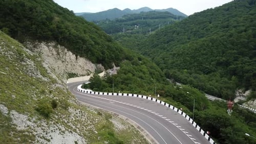 Mountain Winding Zig Zag Road