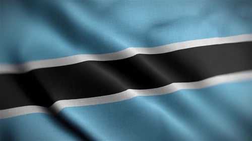 Botswana National Flag Waving Seamless Loop Animation