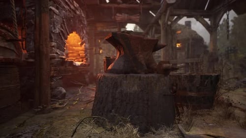 View of Blacksmithing Tools in the Forge
