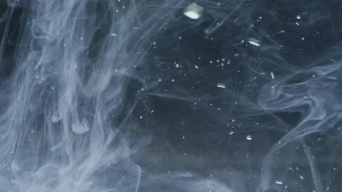 White paint and air bubbles in water