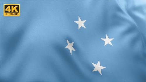 Waving Blue Flag with Stars Seamless Loop Background