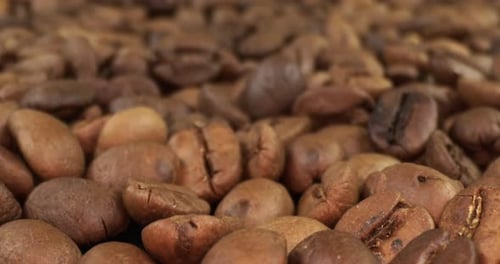 Close Up of Roasted Brown Coffee Beans