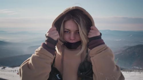 Portrait of a Lovely Girl Enjoying Ski Season Vacations
