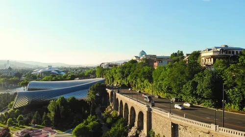Scenic Panorama Of Georgia Capital Tbilisi